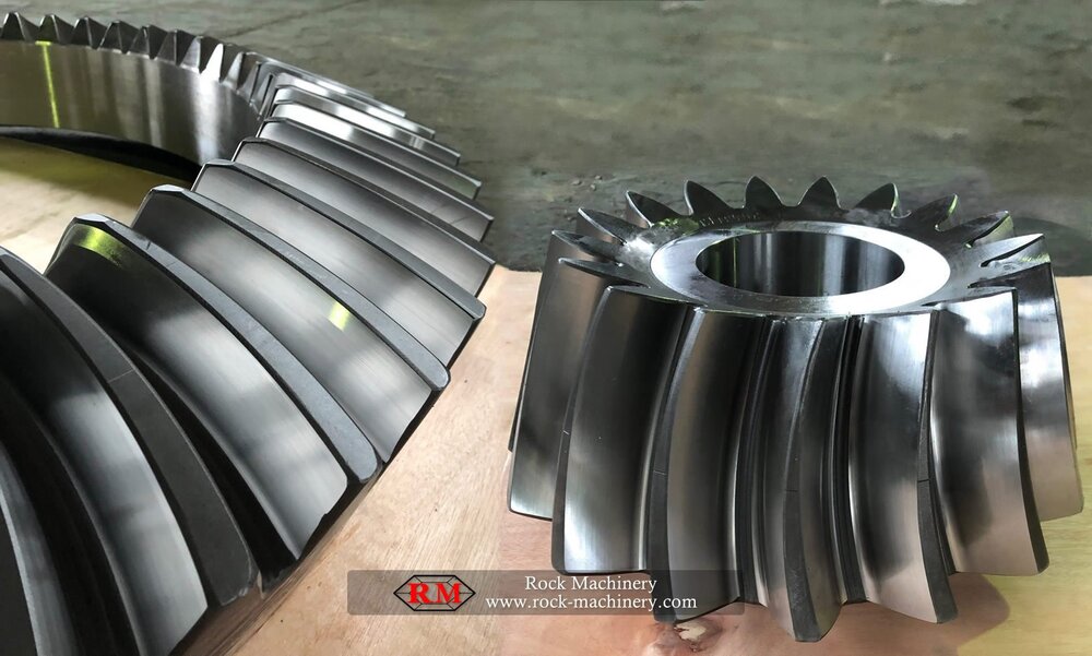 metso HP500 cone crusher 1036831535 GEAR and 1036831527 PINION Klinberg High precision spiral tooth double service life, spiral tooth gear and pinion set