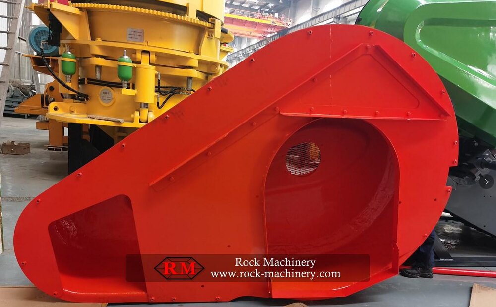metso C120 jaw crusher belt guard assembly, covers the drive belts